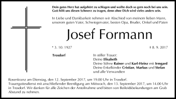 Anzeige von Josef Formann von MGO