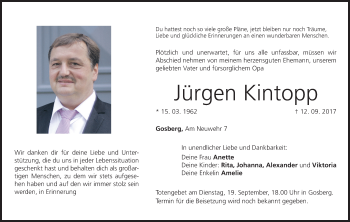 Anzeige von Jürgen Kintopp von MGO