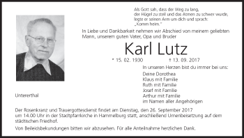 Anzeige von Karl Lutz von MGO
