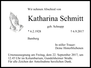 Anzeige von Katharina Schmitt von MGO