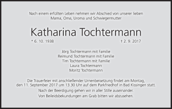 Anzeige von Katharina Tochtermann von MGO