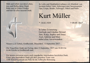 Anzeige von Kurt Müller von MGO