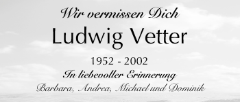 Anzeige von Ludwig Vetter von MGO