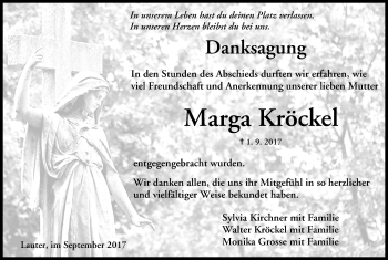 Anzeige von Marga Kröckel von MGO