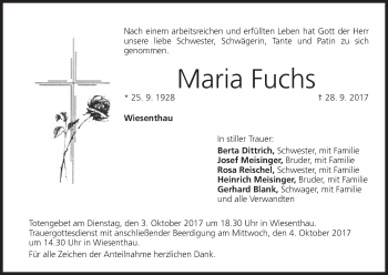 Anzeige von Maria Fuchs von MGO
