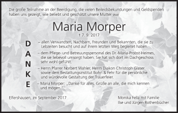 Anzeige von Maria Morper von MGO