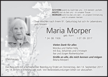 Anzeige von Maria Morper von MGO