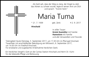 Anzeige von Maria Tuma von MGO