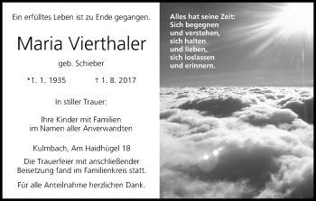 Anzeige von Maria Vierthaler von MGO