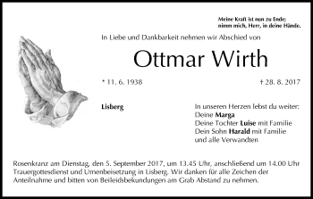 Anzeige von Ottmar Wirth von MGO