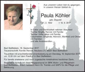 Anzeige von Paula Köhler von MGO