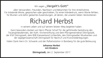 Anzeige von Richard Herbst von MGO