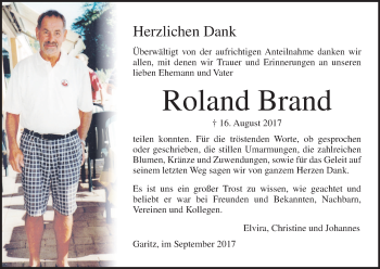 Anzeige von Roland Brand von MGO