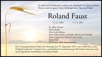 Anzeige von Roland Faust von MGO