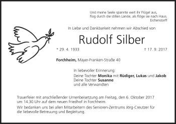 Anzeige von Rudolf Silber von MGO