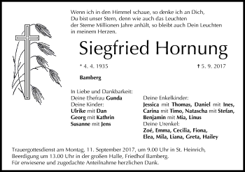Anzeige von Siegfried Hornung von MGO
