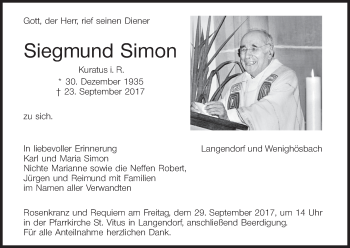 Anzeige von Siegmund Simon von MGO