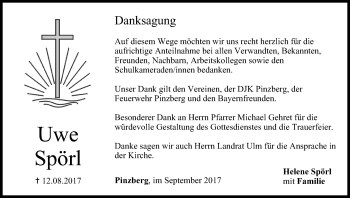 Anzeige von Uwe Spörl von MGO