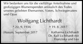 Anzeige von Wolfgang Lichthardt von MGO