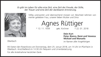 Anzeige von Agnes Rüttiger von MGO