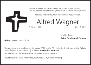 Anzeige von Alfred Wagner von MGO