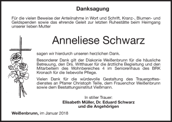 Anzeige von Anneliese Schwarz von MGO