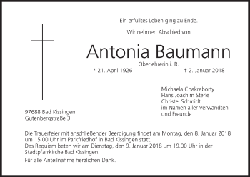 Anzeige von Antonia Baumann von MGO