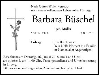 Anzeige von Barbara Büschel von MGO