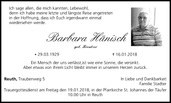 Anzeige von Barbara Hänisch von MGO