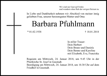 Anzeige von Barbara Pfuhlmann von MGO