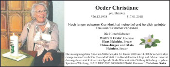 Anzeige von Christiane Oeder von MGO