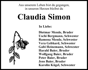 Anzeige von Claudia Simon von MGO
