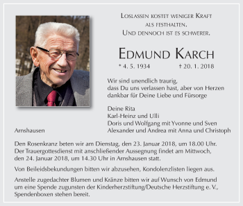 Anzeige von Edmund Karch von MGO