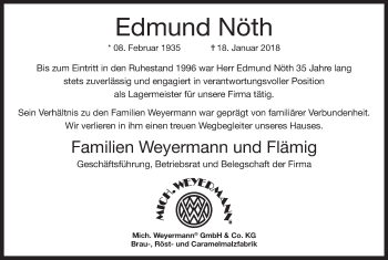 Anzeige von Edmund Nöth von MGO