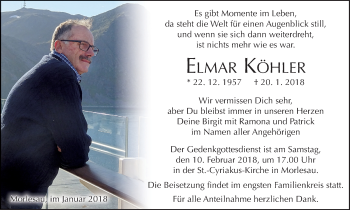 Anzeige von Elmar Köhler von MGO