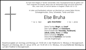 Anzeige von Else Bruha von MGO
