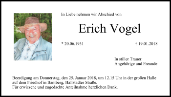 Anzeige von Erich Vogel von MGO