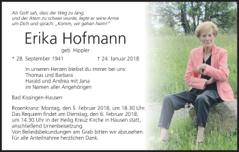 Anzeige von Erika Hofmann von MGO