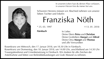 Anzeige von Franziska Nöth von MGO