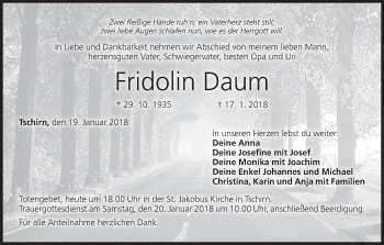 Anzeige von Fridolin Daum von MGO
