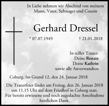 Anzeige von Gerhard Dressel von MGO