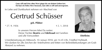 Anzeige von Gertrud Schüsser von MGO
