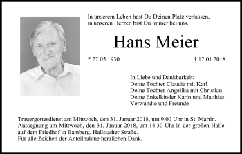 Anzeige von Hans Meier von MGO
