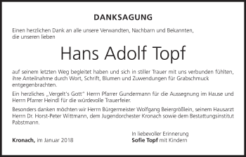 Anzeige von Hans Adolf Topf von MGO