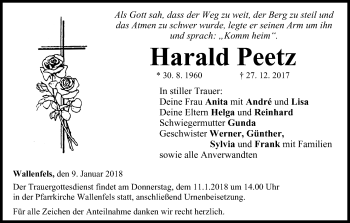 Anzeige von Harald Peetz von MGO
