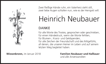 Anzeige von Heinrich Neubauer von MGO