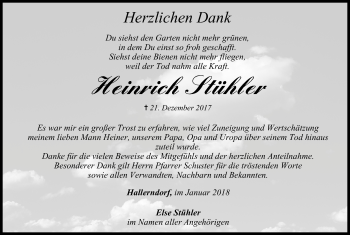 Anzeige von Heinrich Stühler von MGO