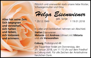 Anzeige von Helga Eisenwiener von MGO