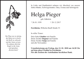 Anzeige von Helga Pieger von MGO
