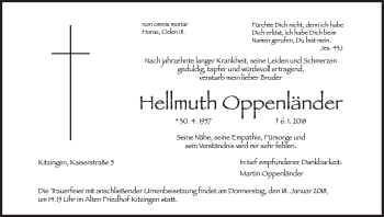 Anzeige von Hellmuth Oppenländer von MGO